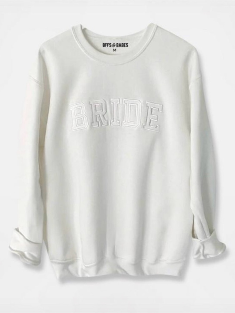 BFFS & Babes 'Bride' Crewneck Sweatshirt - White/Size S | Honeymoon / Bridal